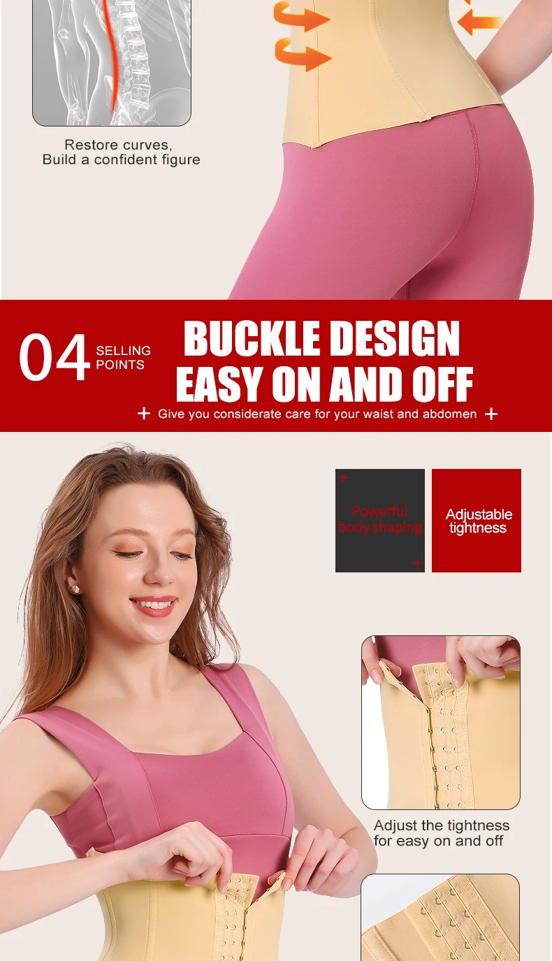Custom Plus Size  Full Body Women Slimmer Tummy Control Shapewear Corsets Belt Waist Trainer Shaper Corset for Women details