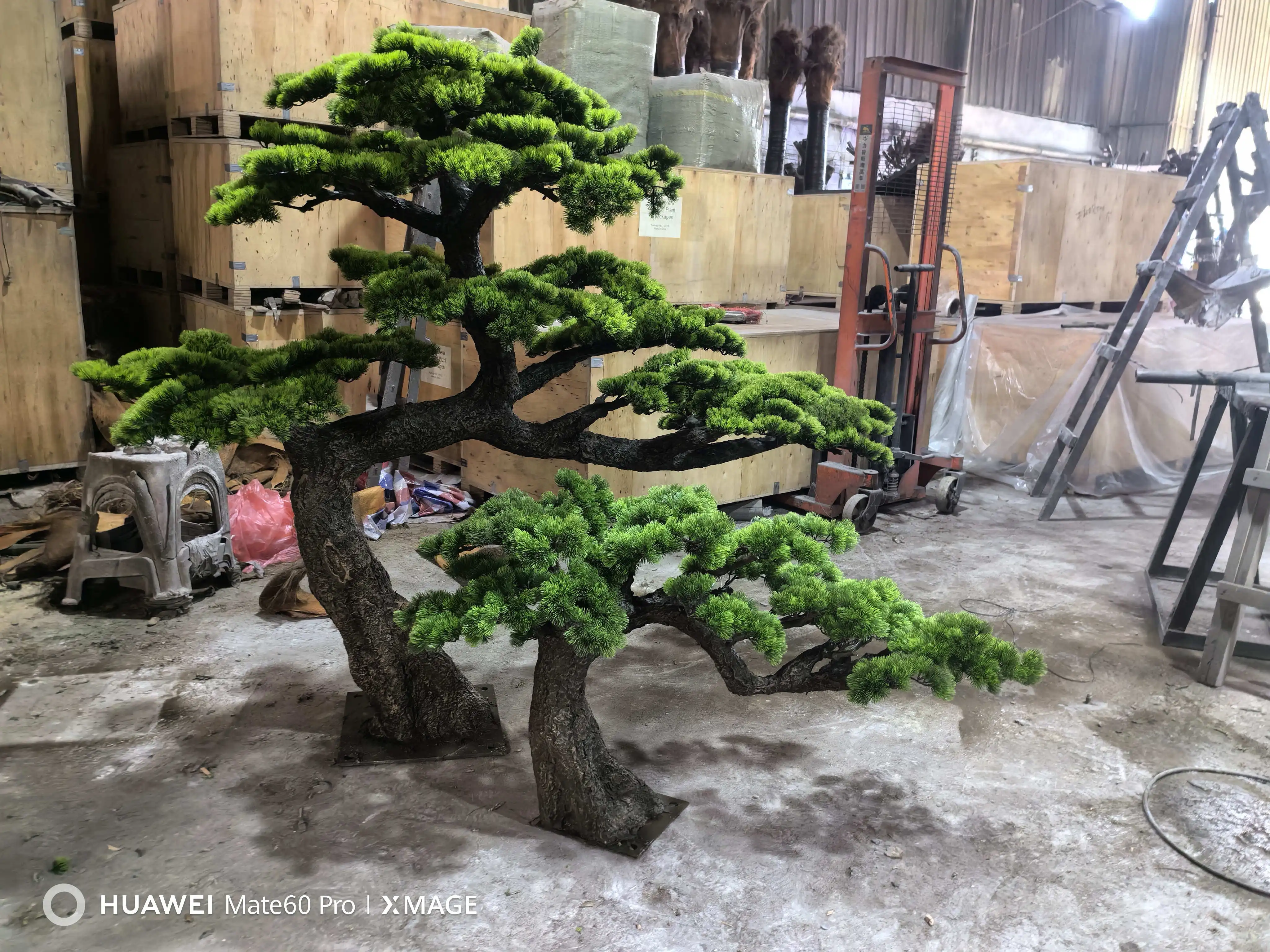 Custom 100% Handmade 2m*2m Fake Big Bonsai Tree Artificial Green 2 Cypress Pine Tree for Indoor Home Interior Decor