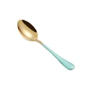 gold green dinner spoon