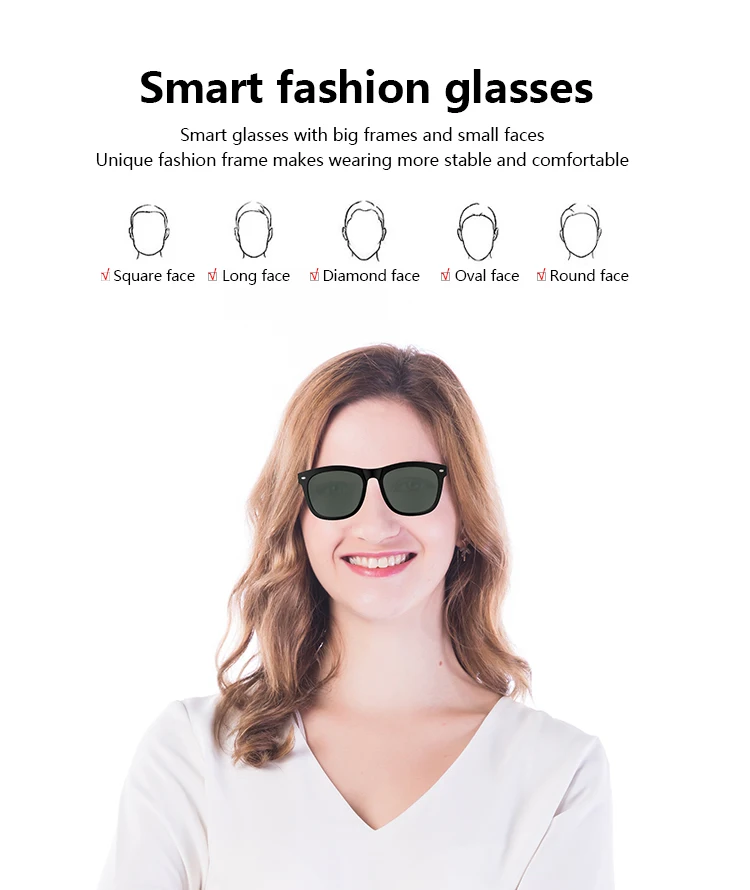 SWOLLEN Multifunctional Smart BT Glasses Answer Phone Calls and Listen to Music