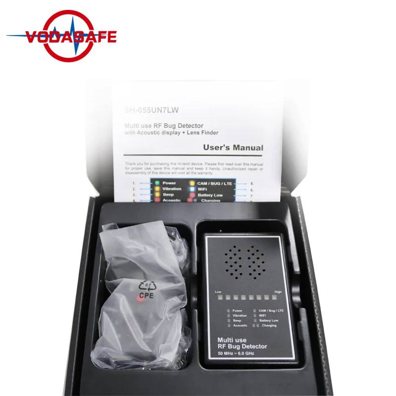 Hot Sale Small Spy Camera Detector 50 MHz ~ 6.0 GHz Range Wireless Bug Finder WiFi Connectivity Spy Wireless Voice Recorder