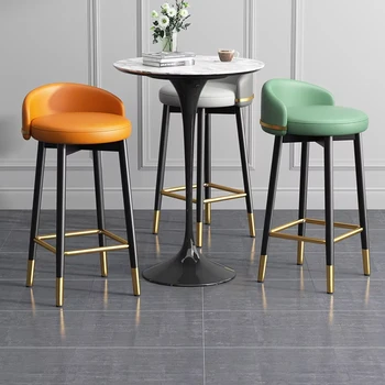 Modern bar Stools, Restaurant  Leather Stools, Luxurious High-quality bar Furniture