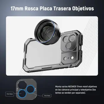 NEEWER Phone Cage Compatible con iPhone 17 Pro MAX, Quick Release Video Rig Estabilizador Accesorios con 67mm Anillo Filtro detail image