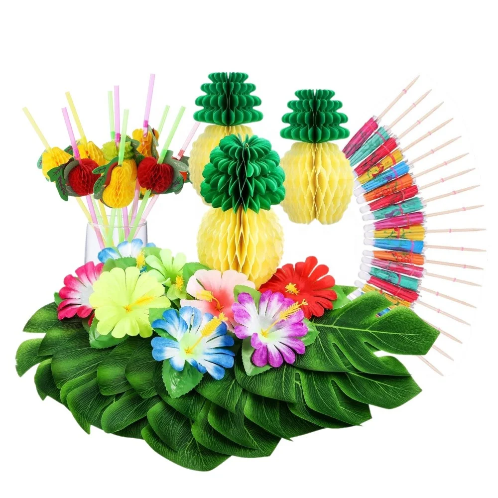 Tropical Hawaiian Jungle Party Luau Party Supplies Tropical Palm Leaves  Silk Hibiscus Flowers Paper Pineapples Cocktail Umbrella - Buy Luau Party  Supplies,Tropical Palm Leaves,Tropical Hawaiian Jungle Party Product on  Alibaba.com