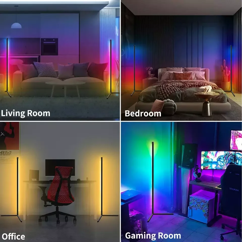 product indoor smart corner floor standing standard lamp lighting home decor modern led rgb floor lamps wifi control by tuya alexa-44