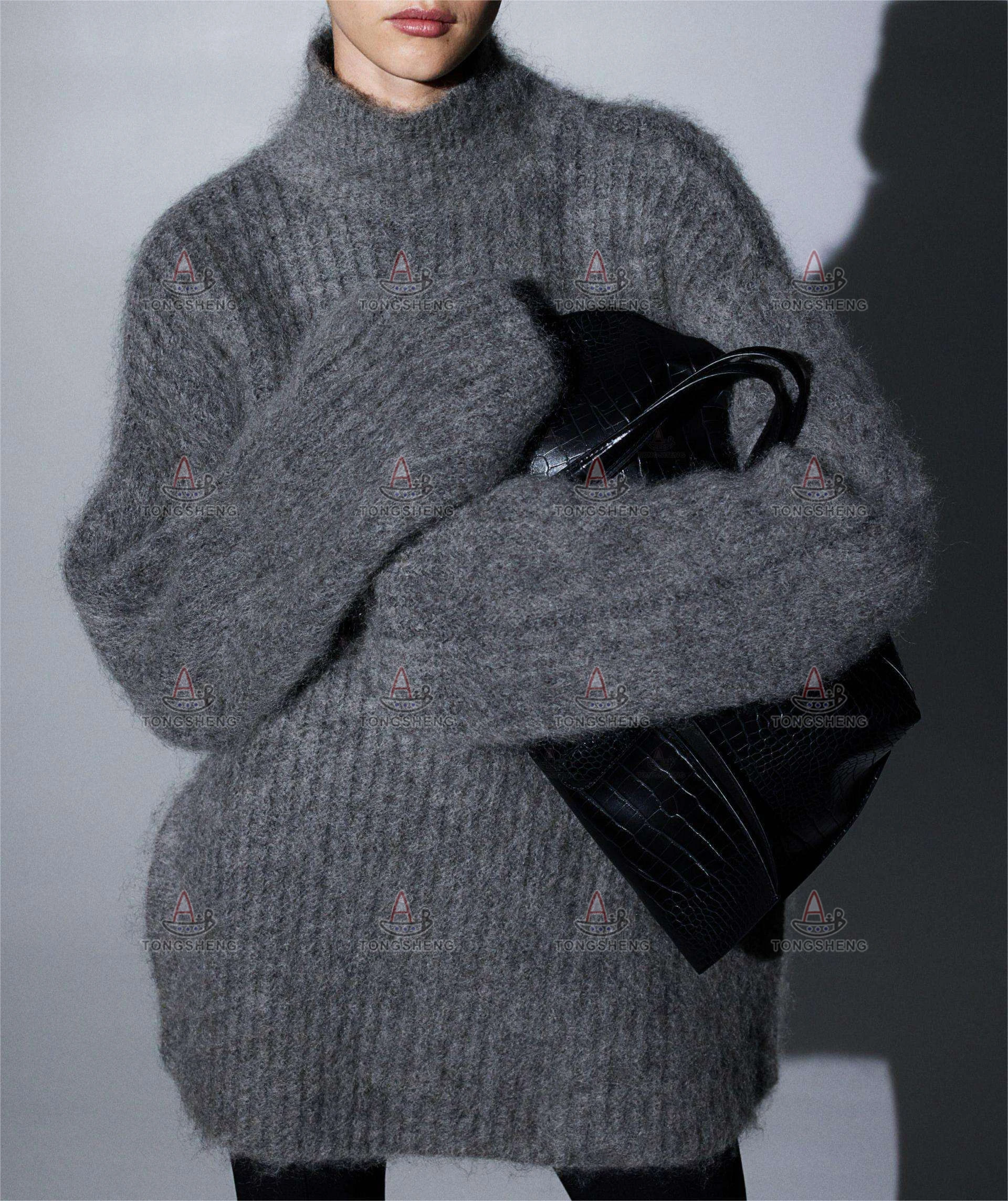 Angora Sweater Grey Fluffy Jumper Womens Shop Our Custom Women's