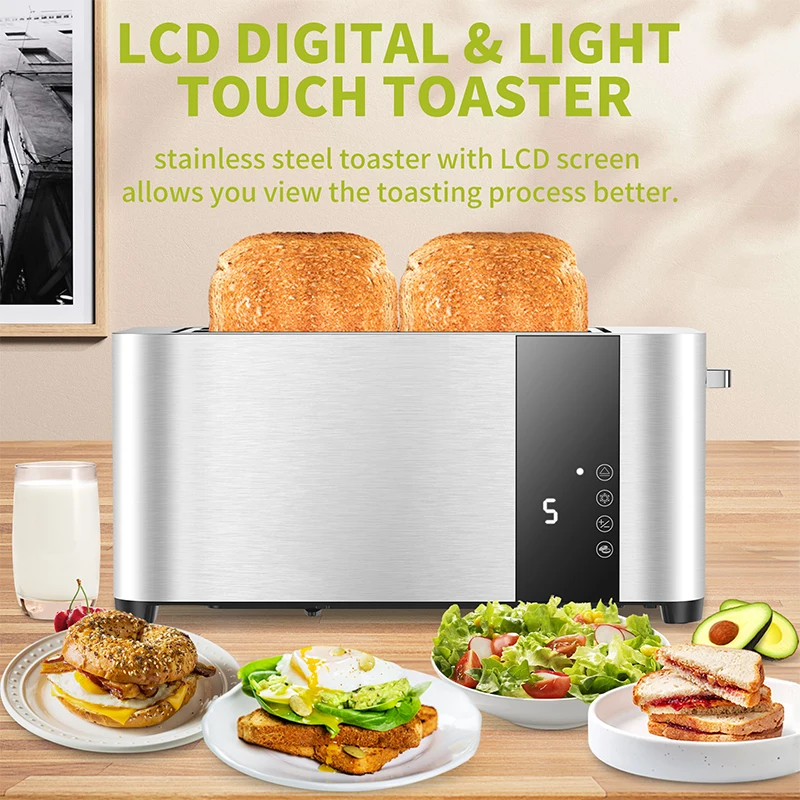 Smart Led Touchscreen Long Slot Toaster Factory Oem/odm,Household Use