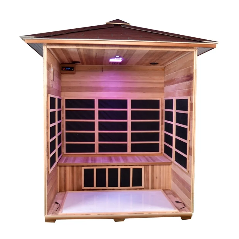 3 4 Person Solid Wood Canadian Cedar Outdoor Infrared Sauna For Sale