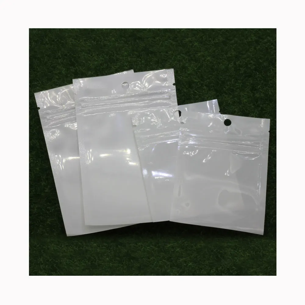 High Quality Pearl White Ziplock Bags 100pcs/Bag 9*12cm Resealable Zipper  Bag for Jewelry Accessories Packing