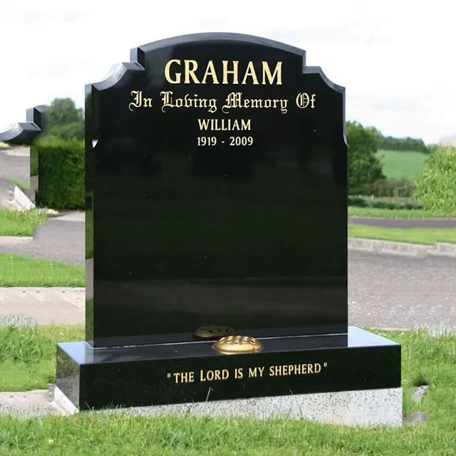 Black cheap marble tombstone