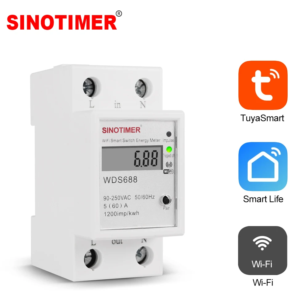 XTM18S 220V 5-30A kWh Meter,Digital LCD Single-Phase 1P DIN-Rail Electric Energy Meter 