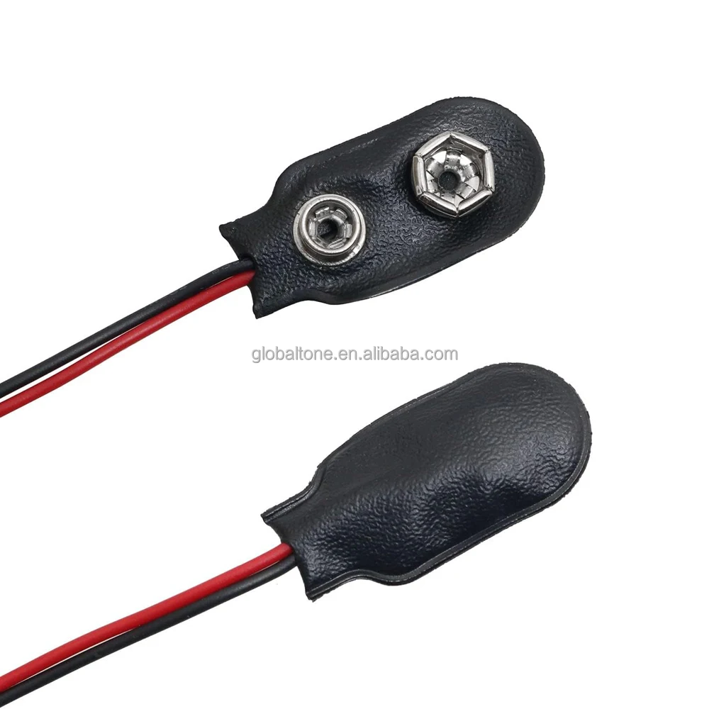 GLOBALTONE GT3-1840 I Type 9V Battery Snap Clip Connector BMS Soft Shell Lead Wire Metal Plastic Batteriehalter/Support Batterie