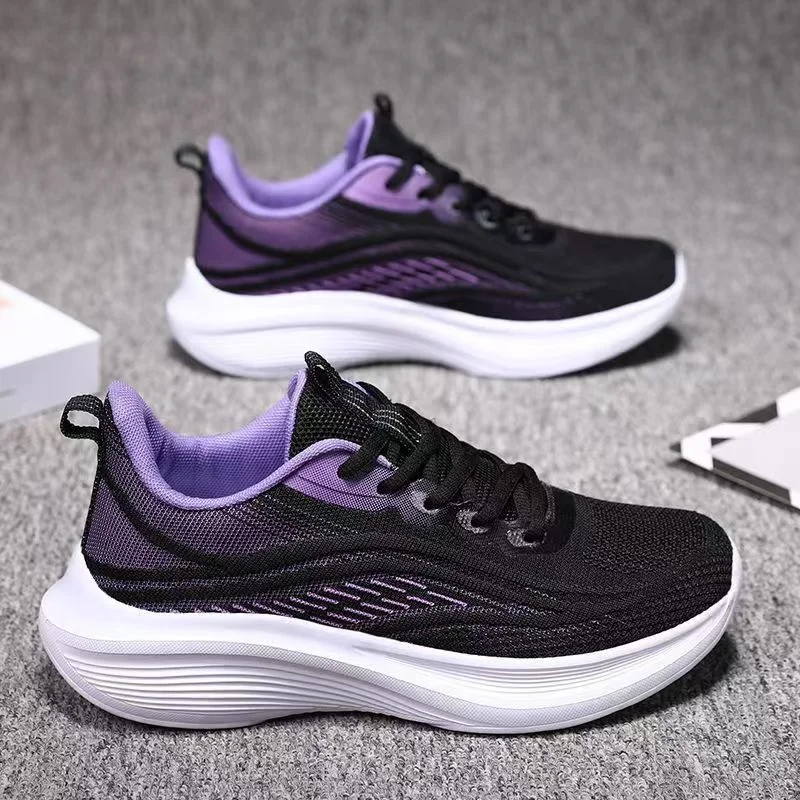 Women's Evergreen White Running Shoes 2026 New PU Upper Rubber Midsole Lace-Up Breathabl aperçu 2