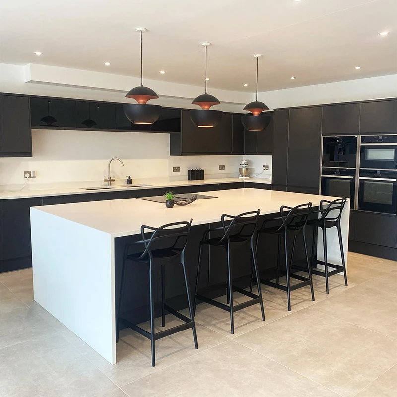 China Smart Kitchen Unit Solid Wood White Lacquer Melamine Built In