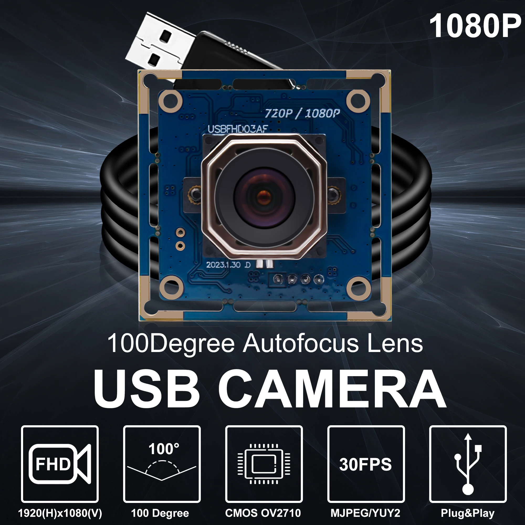 USB Camera Autofocus 1080P Full HD Web Camera Free Driver