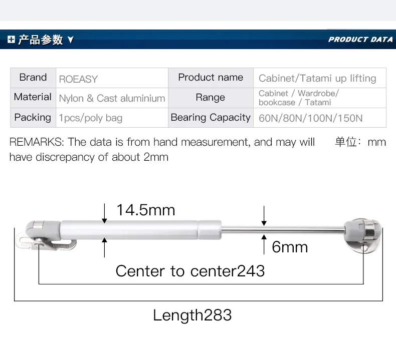 Roeasy Furniture Fitting Soft Close Gas Struts Spring Kitchen