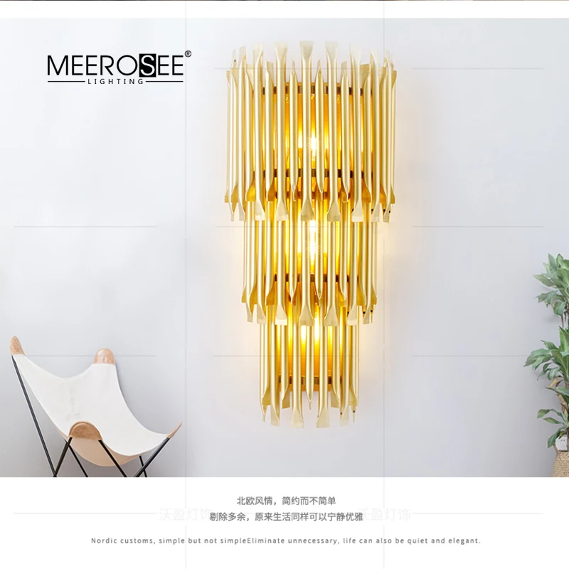 MEEROSEE Post-modern Wall Light Luxury Creative Corridor Hotel Lobby G9 Wall Lighting MD86738