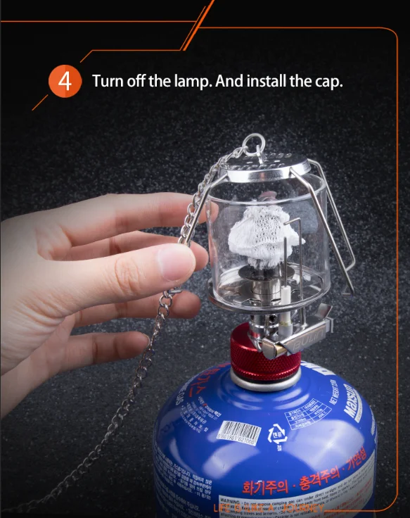 Portable Camping Gas Lantern – Piezo Ignition, Stainless Steel, Compact For Outdoor Travel (2.0 X 3.7 In)