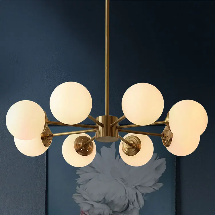 Опаловый матовый белый матовый стеклянный круглый подвесной светильник