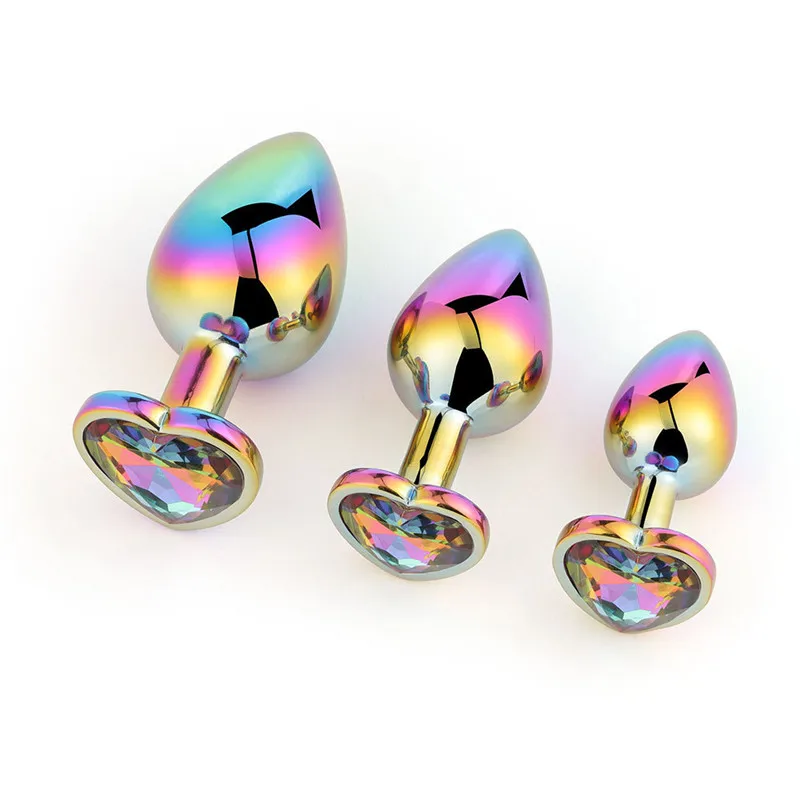 Multiple Color Stainless Steel Gem Plug Anal De Metal Vaginal Anus Adult  Sex Toys Diamond Butt Plug for Woman