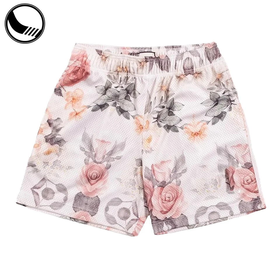 BETHERIVAL High Quality 100% Polyester Graphic Heat Sublimation Printing Homme Custom Logo Mens Casual Hip Hop Streetwear Shorts details