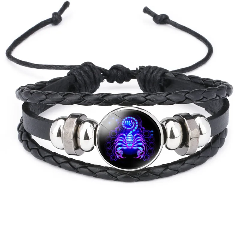HUIANGLIYG Bracciale In Pelle Con Costellazione Zodiacale Da - Foto 2