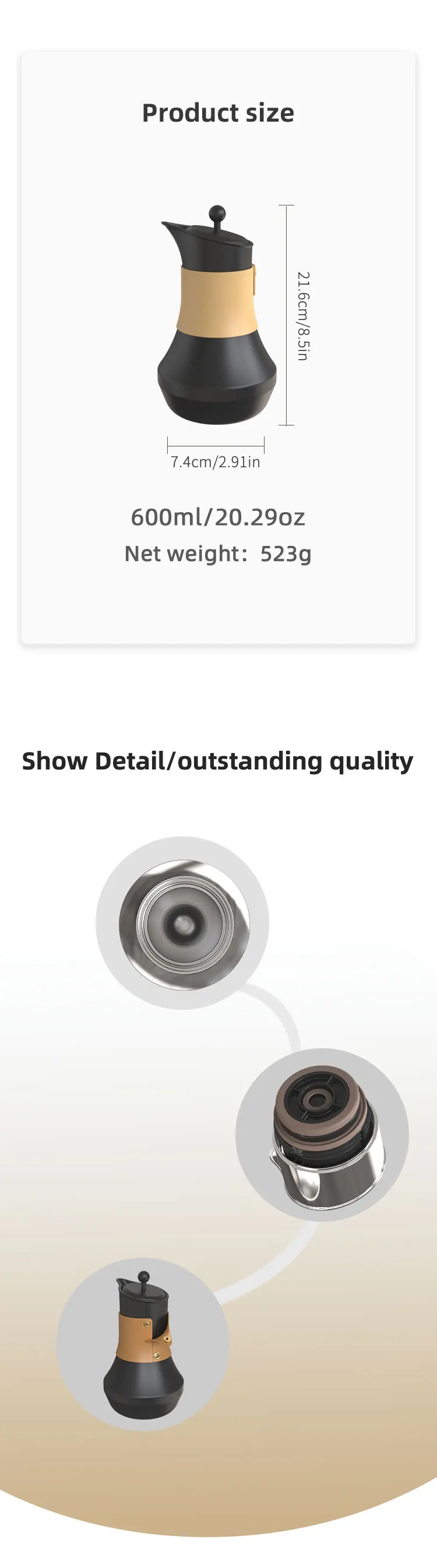 Arabic Tea Pot Thermos Luxury Sus 304 Stainless Steel Water Jug Arabic