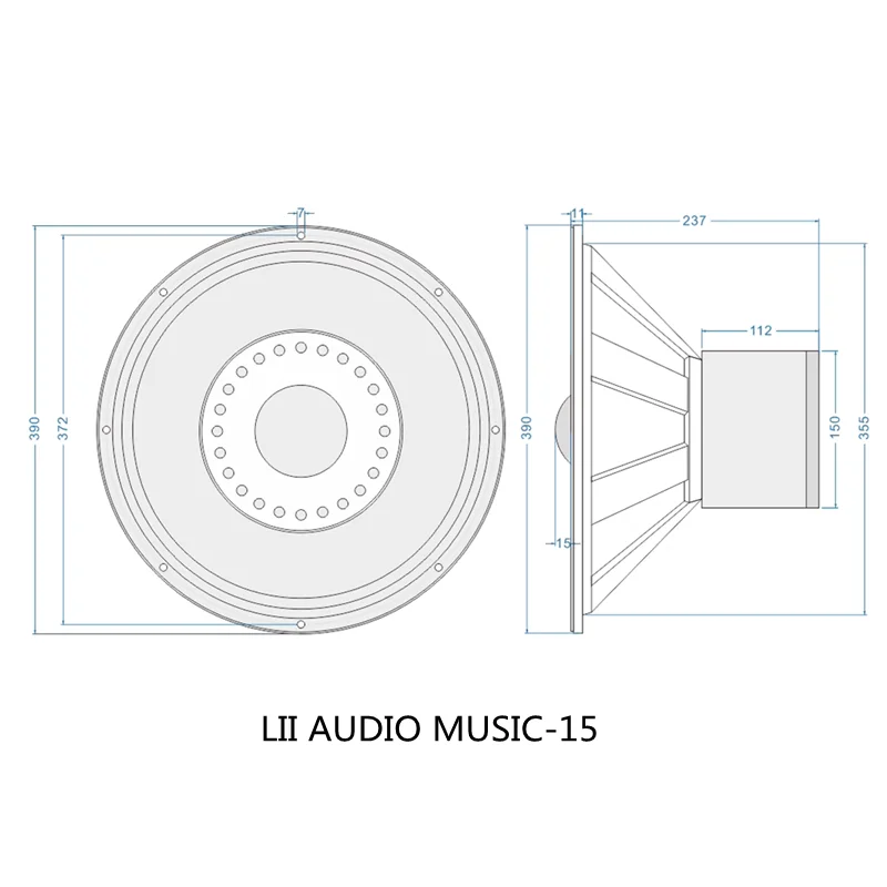 LII AUDIO 2023 Version MUSIC-15 ALNICO 15 Inch Cobalt Magnetic Full Frequency Horn Speaker /1PCS