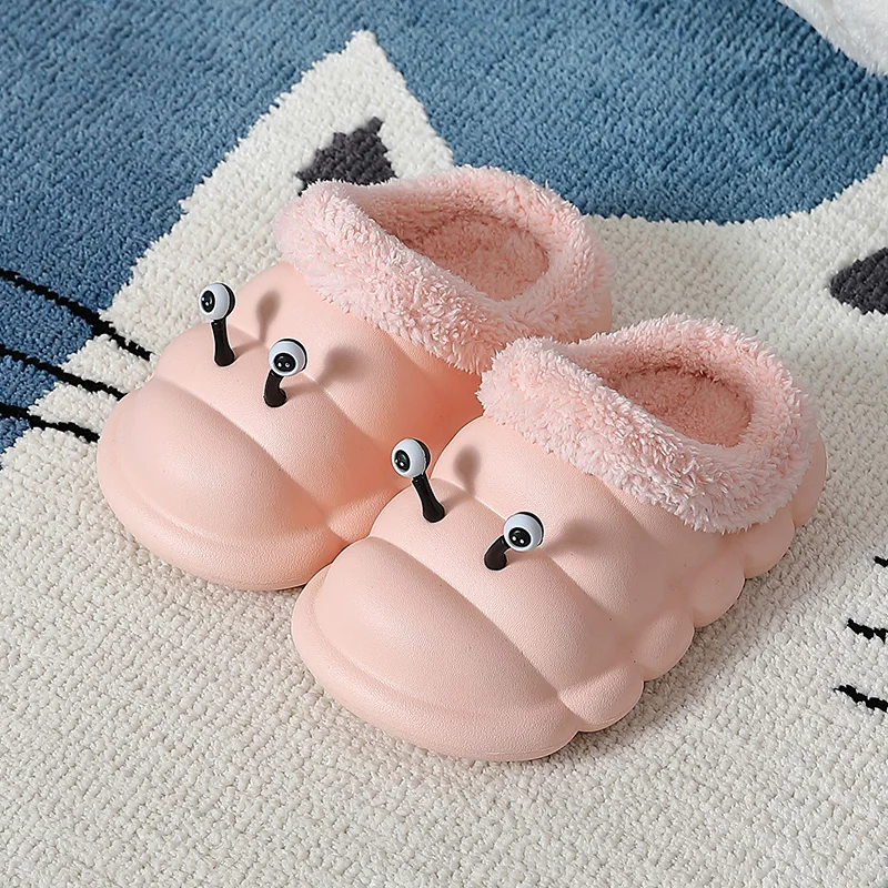 Детские тапочки, зимние фланелевые плюшевые домашние тапочки для маленьких девочек и мальчиков, водонепроницаемые мягкие теплые Нескользящие Детские Тапочки