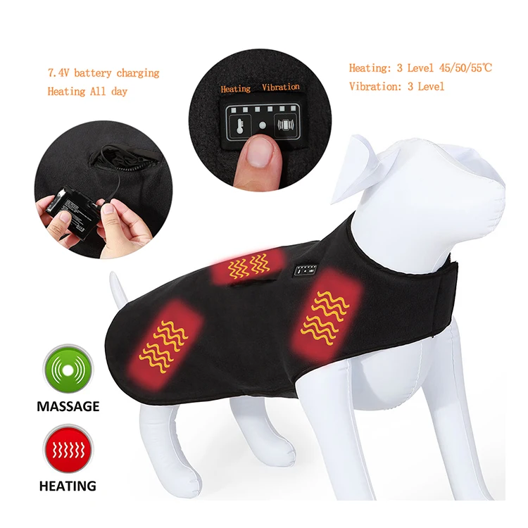 Warm Fleece Battery Heated Dog Jacket Clothing For Winter Buy Heated