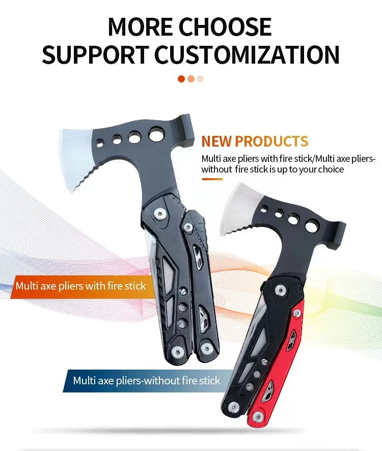 Upgraded 16-in-1 Multi-Tool for Camping Survival Gear with Axe Hammer Pliers Saw Screwdriver Gift for Men Dad Industrial Grade