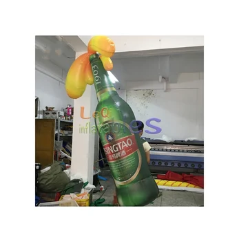 2m wearable customize brand beer bottle inflatable model for promotion moving advertising inflatable beer mug model for parade