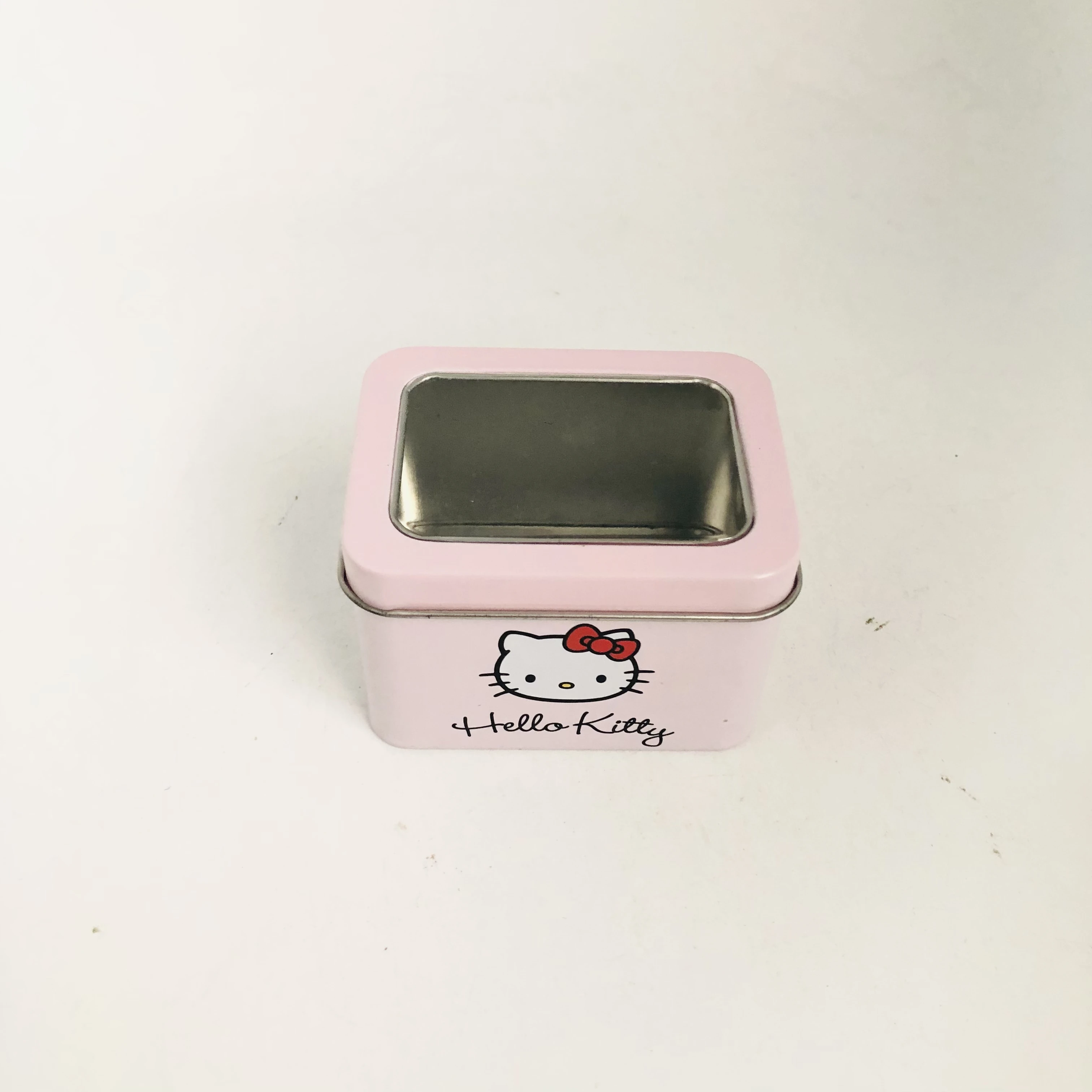 Factory Hot Selling Rectangular Hello Kitty Food Grade Custom Tin Box Packaging Storage Metal Can With Window