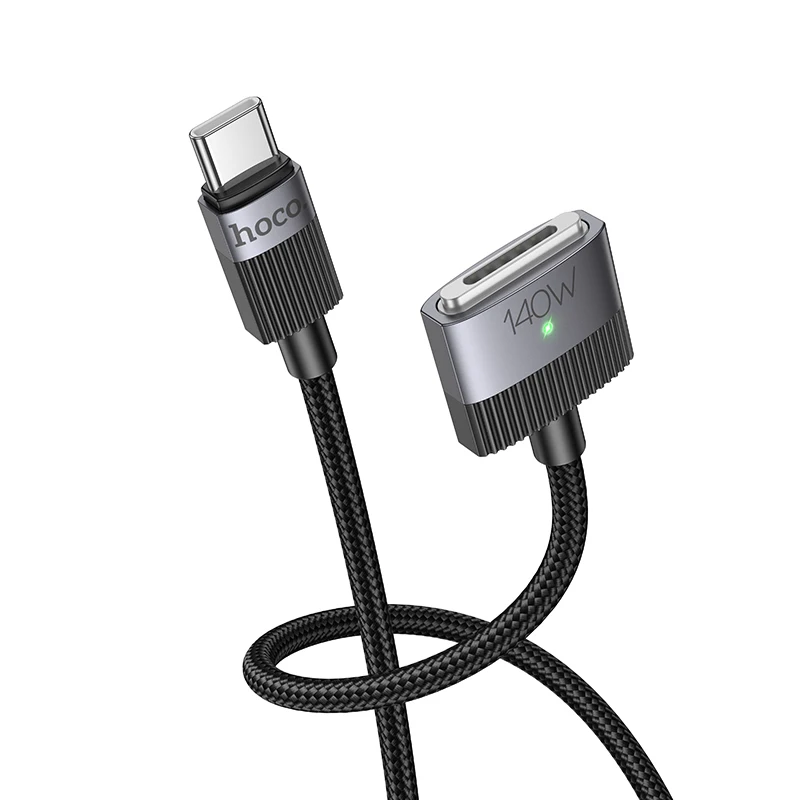 Hoco U141 USB C to Mag Magnetic Charging Cable 140W Nylon Braided  for Apple Macbook Pro Air 2023 Type C PD Charger LED