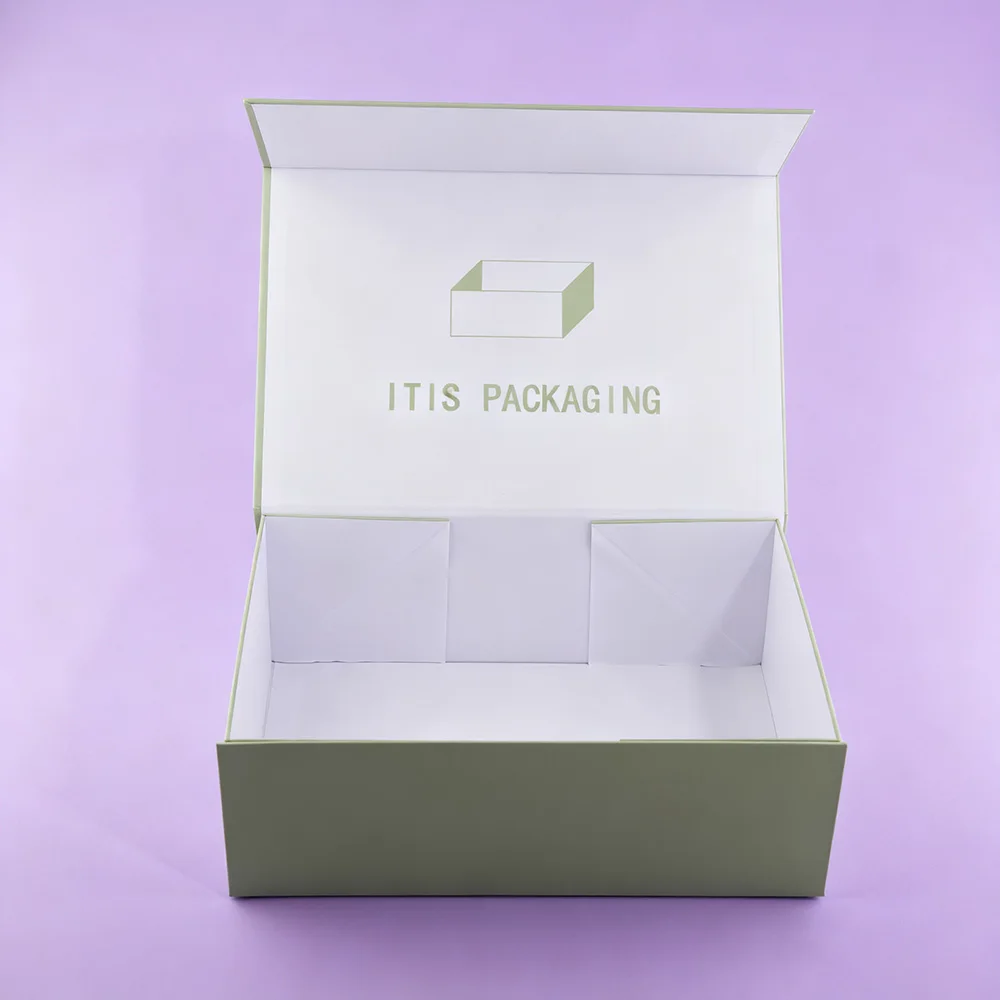 Роскошная упаковочная коробка для платьев | Печатная экологически чистая картонная коробка на заказ | Оптовая продажа складных коробок для одежды с магнитным замком