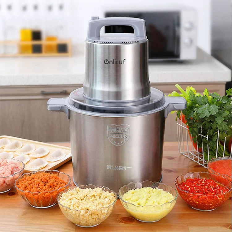 12L Capacity Electric Chopper Meat Grinder Mincer Food Processor Slicer  Stainless Steel Speeds Commercial