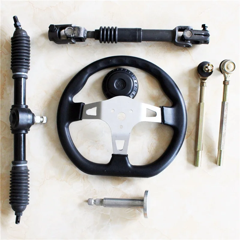Go Kart 270mm Steering Kit with Tie Rod Rack Adjustable Shaft
