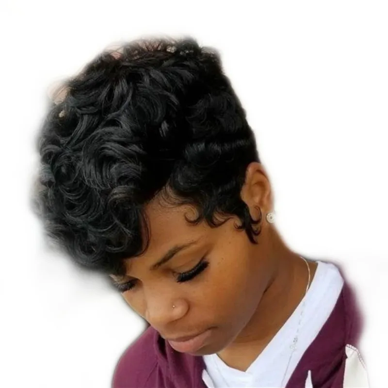 Black Arabic Style Short Hair Women Wigs Handsome Wig Grey For Female