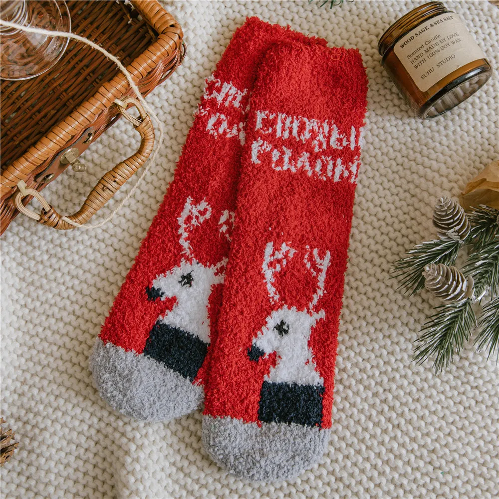Wholesale Make Your Logo Your Own Design Bulk Warm Christmas Socks