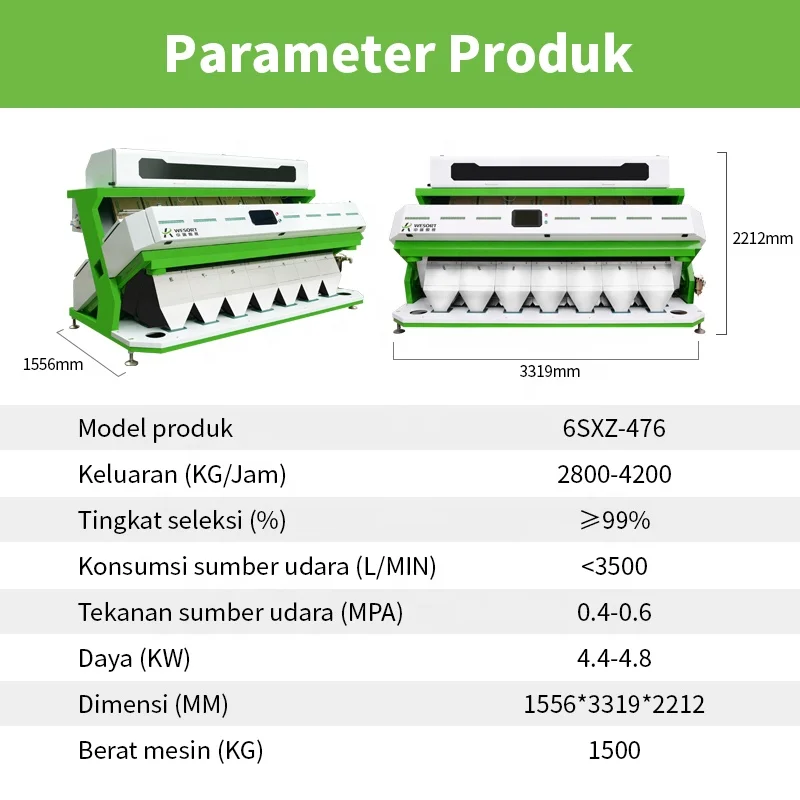 For Wesort Color Sorting Machine Efficient Shape Sorter for Green Coffee Beans Soya Peanuts Grain Plastic Bean Products