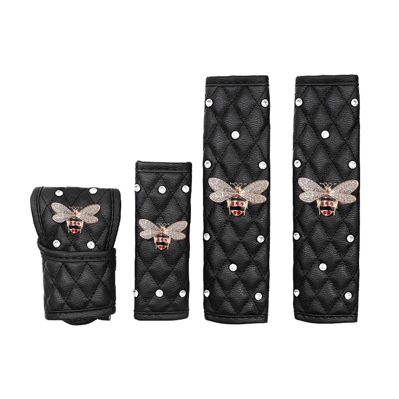 Roadstar Full Set Crystal seat belt cover shoulder pads Car Handbrake Cover Auto Gear protection cover for Crystal Diamond Style