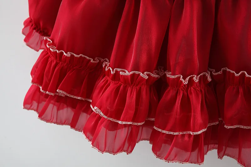 New Spring and Autumn Girls' Lace Embroidered Dress Lace Princess Skirt