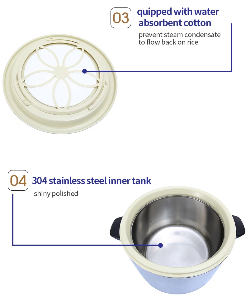 4L 6L Uncooked 6L 17L Cooked Non Electric Portable Thermos Stainless Steel Sushi Rice Warmer