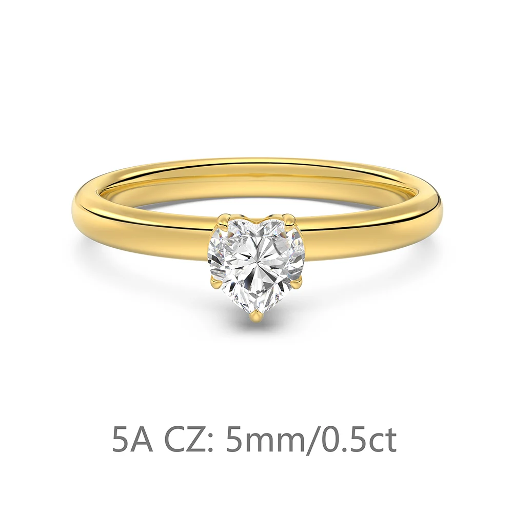 KAKODIY custom personalized 925 Sterling Silver heart-shaped Jewelry for Women ring Cubic Zirconia wedding ring detail 2