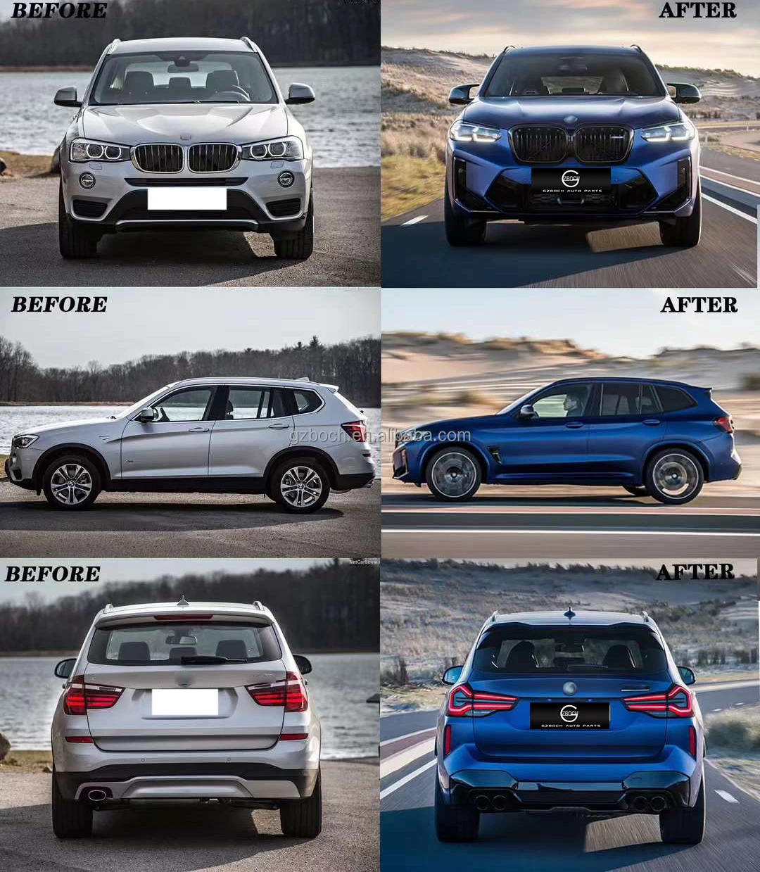 F25 Old to New Bodykit for BMW X3 F25 to 2024 G01 G08 X3M F97 Bodykit ...