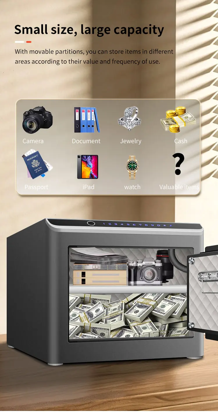 CEQSAFE TUYA APP WIFI SAFE BOX Portable Home Anti-Theft Safes with Fingerprint Password Secure Steel Safe Box Mini Metal Storage details