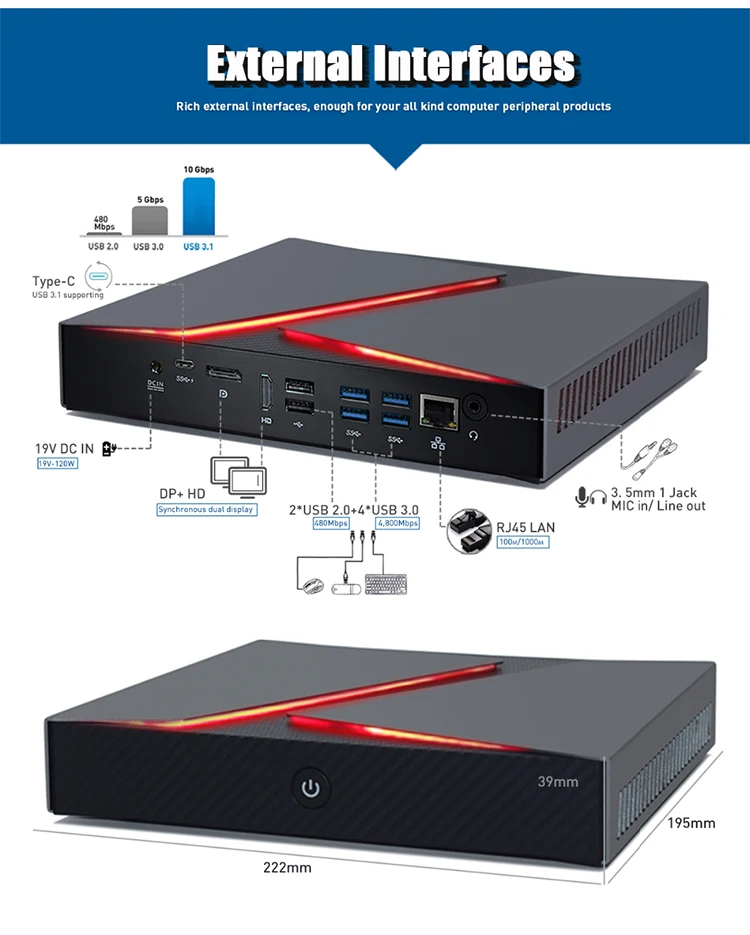 Gaming Mini PC Intel Core i9 9880H GTX 1650 8 cores Gamger Computer Desktop  Win10 HD DP PC| Alibaba.com