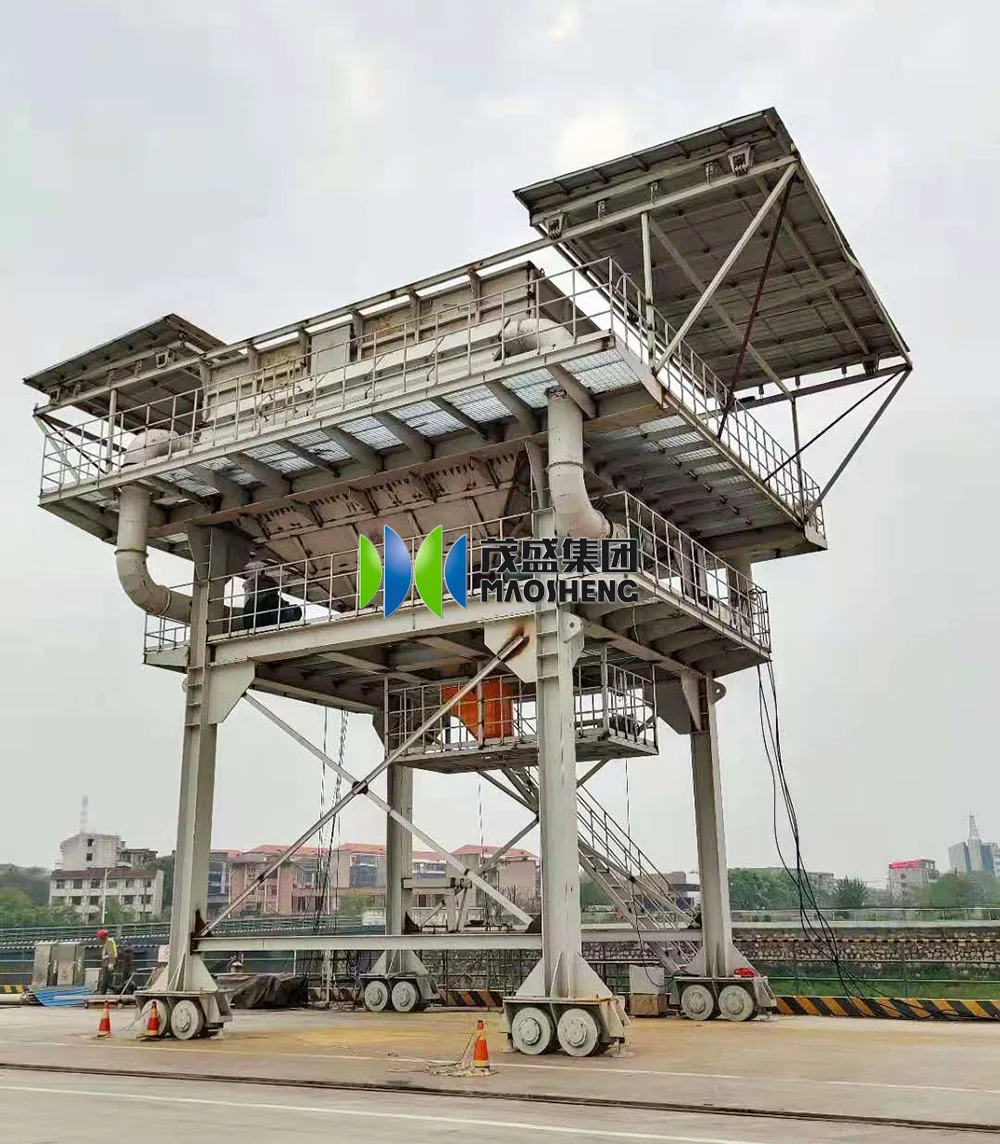 Railway Railcar Grain Receiving Unloading Dust Suppression Hopper, Moveable Dust-Proof Truck Loading Hopper at Port