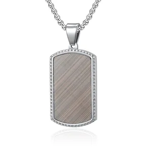 New Personalized Classical Stainless Steel Zircon Pendant Box Chain Trendy Unisex Wholesale Necklace Fashion Jewelry