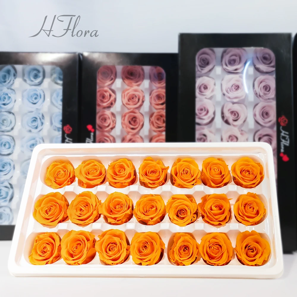 Hflora Immortal Preserved Roses Head Grade A Wholesale High Quality Eternal Roses Real Forever